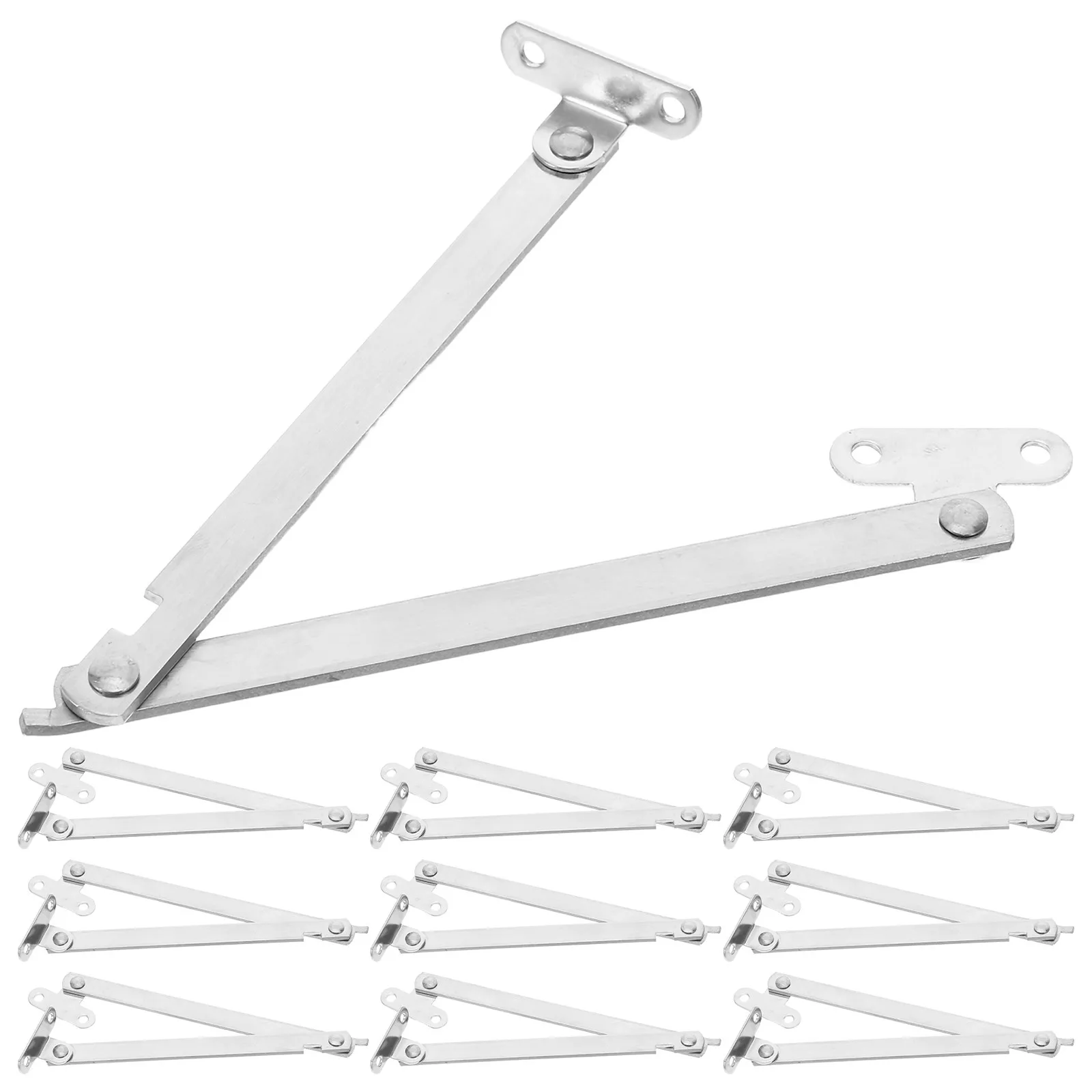 10Pcs Stainless Steel Folding Hinge For Cabinet Doors Trade Show Display Lid Support Heavy Duty Stay Adjustable
