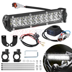 Motorcycle LED Light Bar Headlight Kit With Mounting Brackets and Switch For CRF250F CRF110 TTR110 YZF450 7/8