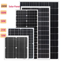 XINPUGUANG Glass Solar Panel 단단한 유리 태양 전지 패널, 단결정 발전 PV 패널 충전 패널, 10W, 25W, 50W, 100W, 200W