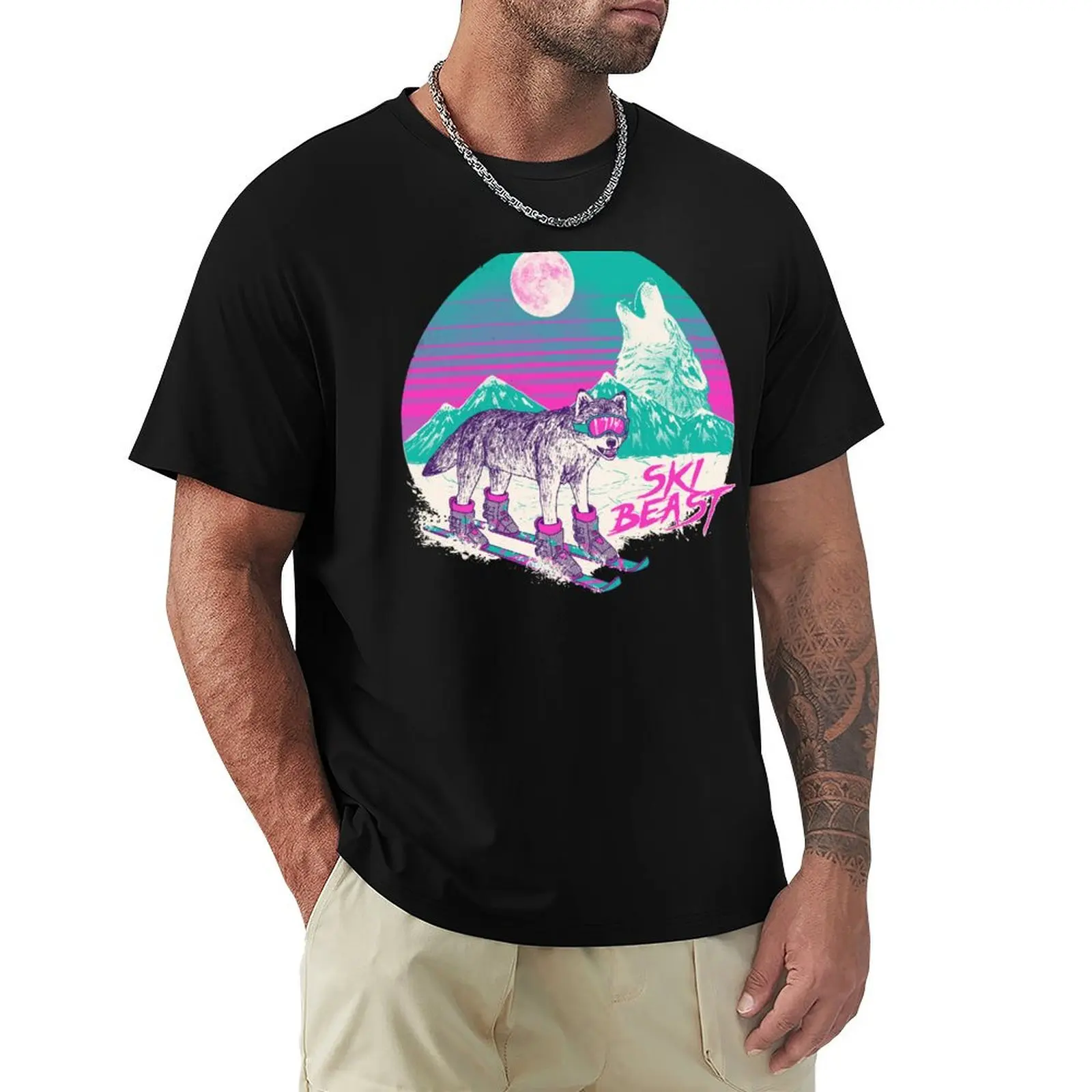 

Ski Beast T-Shirt Casual Pattern Print Tee Shirt