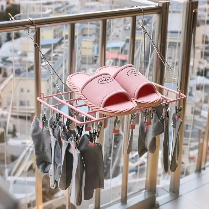 Stainless Steel Windproof Clothespin Laundry Hanger Clothesline Sock Towel Bra Drying Rack Clothes Peg Hook Airer Dryer