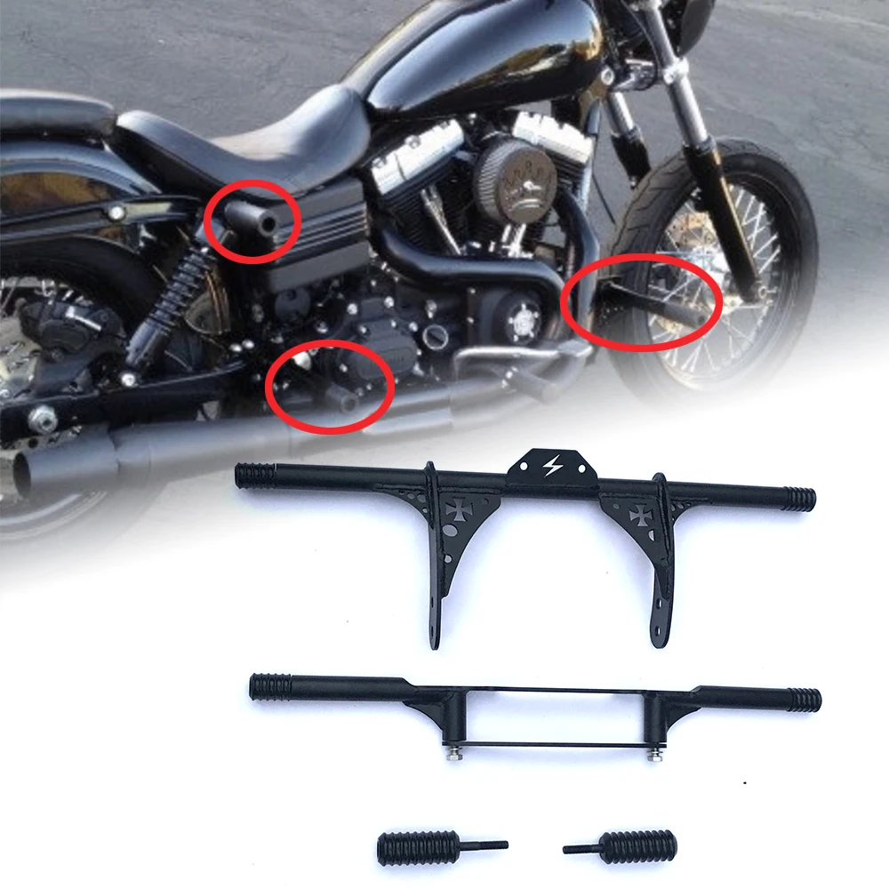 Motorcycle Highway Peg Crash Bar works with Harley Dyna street bob low rider and FXR 2004-2017