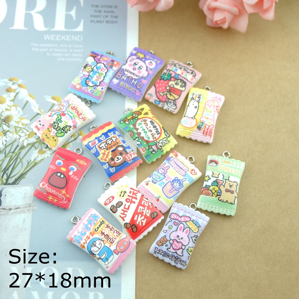 20pcs Cute Japanese Candy Charms For Bracelets Key Chain Earring Jewelry Making DIY Craft Pendants Handmade Dollhouse