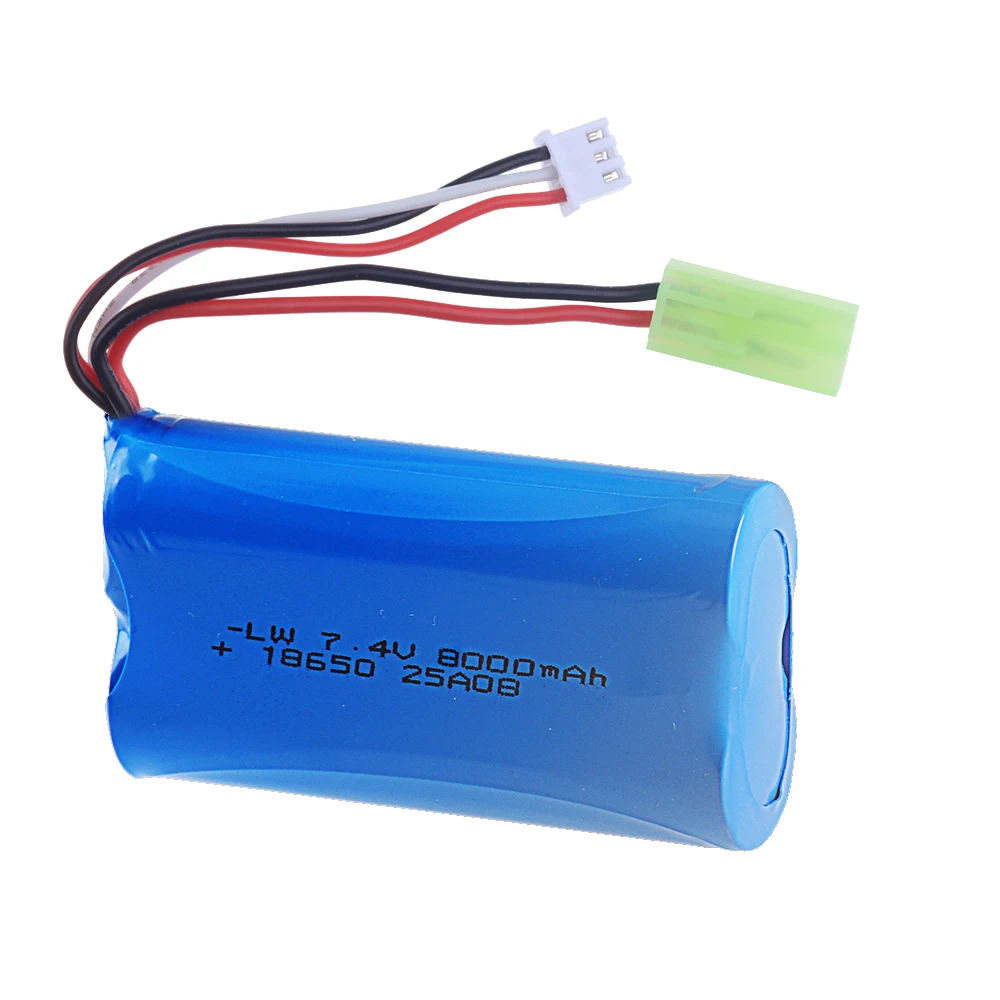 Mini Tamiya plug 18650 8000mAh 7.4V Rechargeable Battery for 4 Wheel Drive Remote Control Car Off-road Vehicle High-speed Car