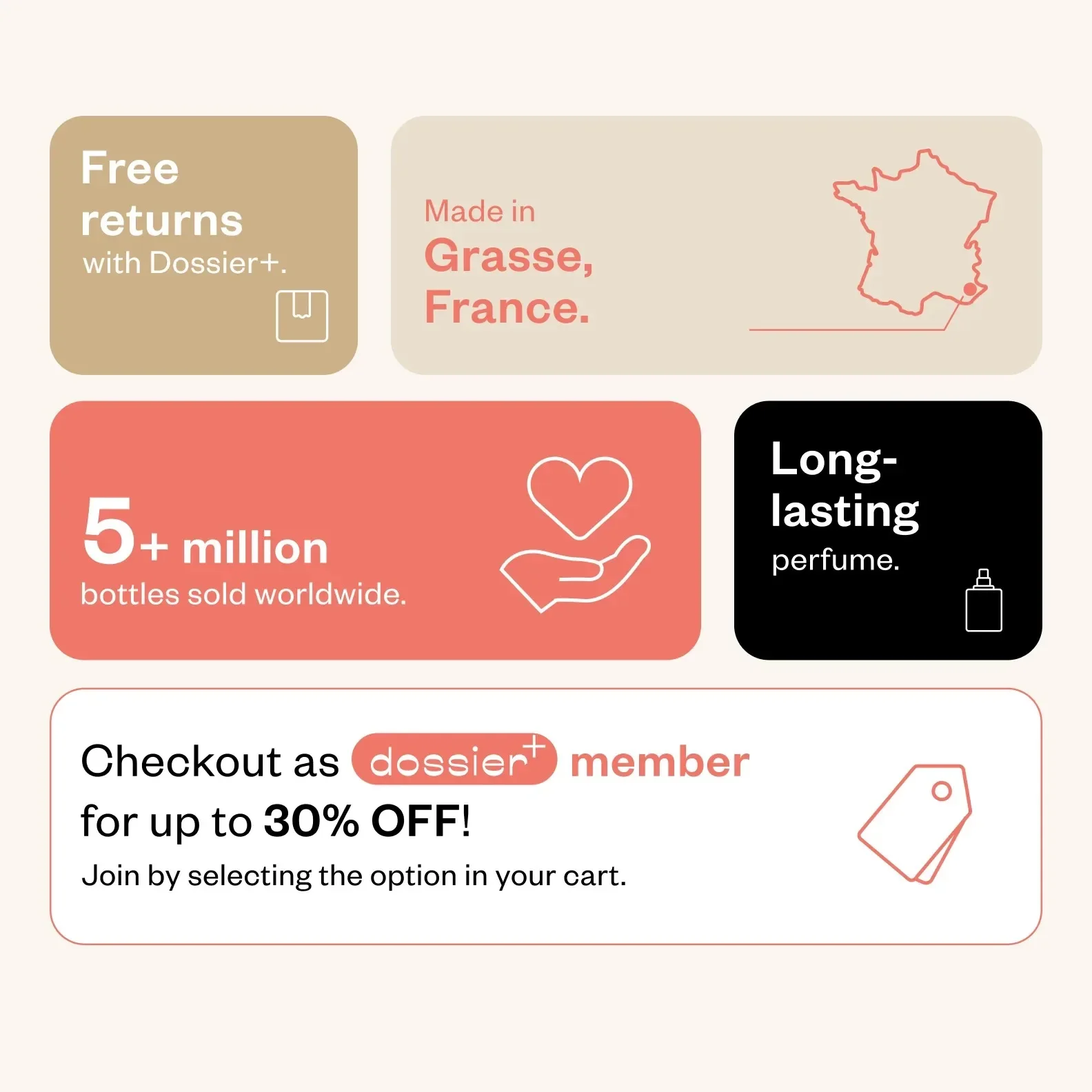 Dossier Ambery Vanilla EDP 1,7 oz / 50 ml – Perfume unisex de larga duración con vainilla ámbar dulce y cálida, regalo para Navidad y Acción de Gracias