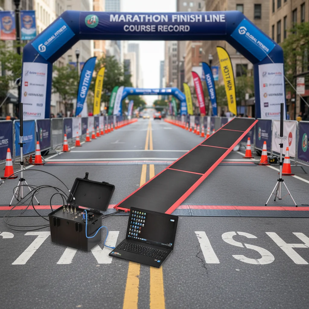 Complete RFID Sports Marathon Race Timing Systems with Free Software 8ports 4ports reader / floor mat antenna/ dogbone bib tag