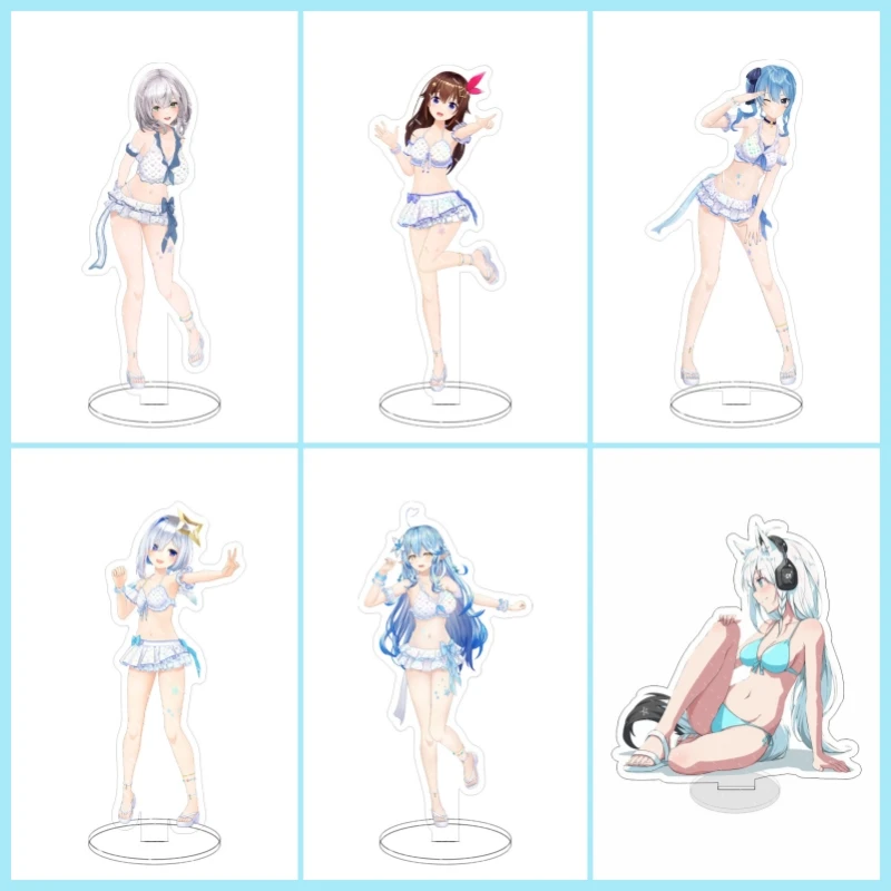 Cutey Hololive Vtuber Swimsuit Anime Figures Cosplay Acrylic Stands Model Exquisite Grils Desk Decor Cute Standing Sign Gifts