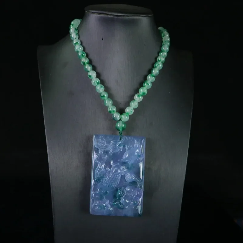 

Natural High Ice New Fashion Quartzite Jade Fish Playing Lotus Brand Pendant