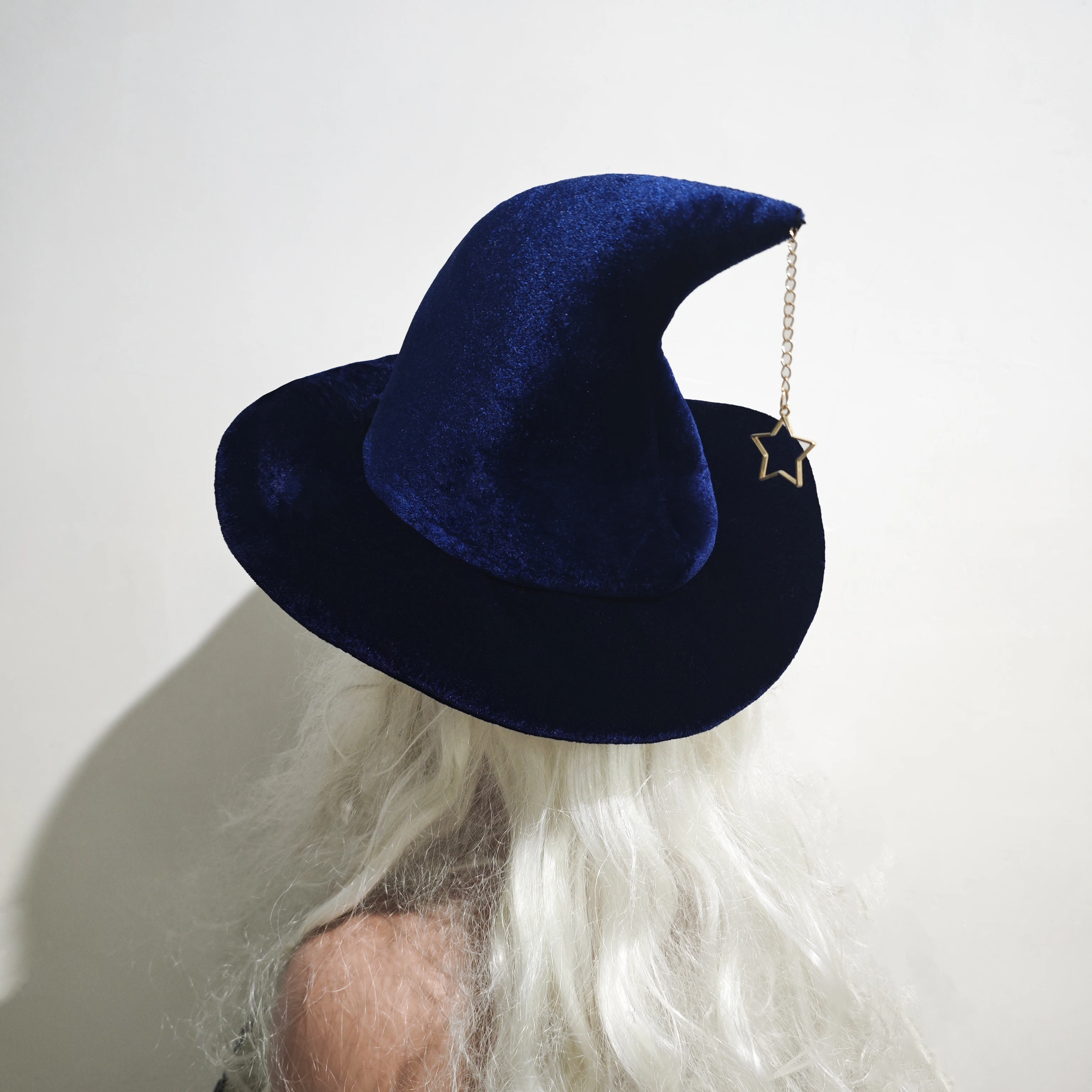 Adult Kids Halloween Witch Hat with Star mon Pattern Masquerade Wizard Hat Cosplay Costume Halloween Party Funny Dress up Props