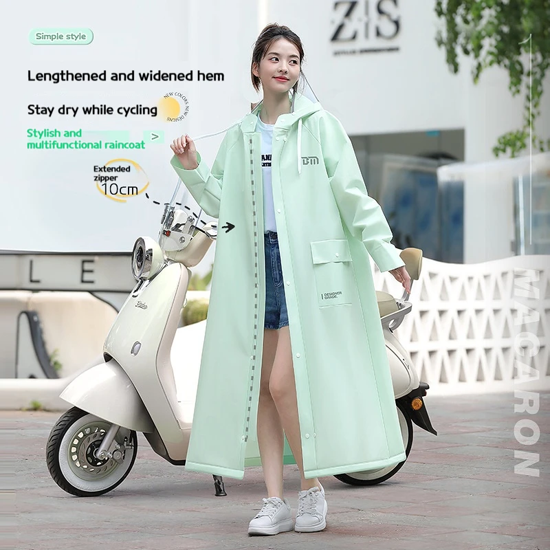 

Long full-length anti rainstorm raincoat poncho for adults wearing electric cars