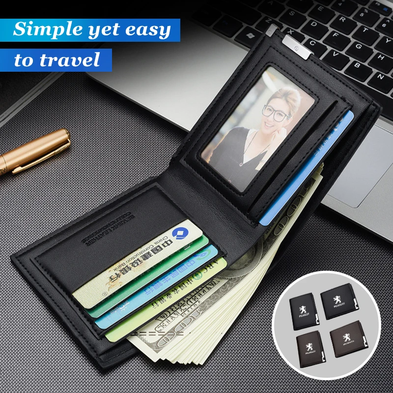 لبيجو موضة سيارة الرجال محفظة صغيرة حافة الأعمال متعددة فتحة للبطاقات 407 508 2008 5008 307 308 3008 206 207 208 107 106 #1