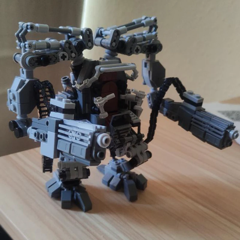 MOC Black Robot APU Classic Movie Building Blocks Assembly Model MOC-137552 Mecha Robot Weapon Brick Toy Holiday Gift