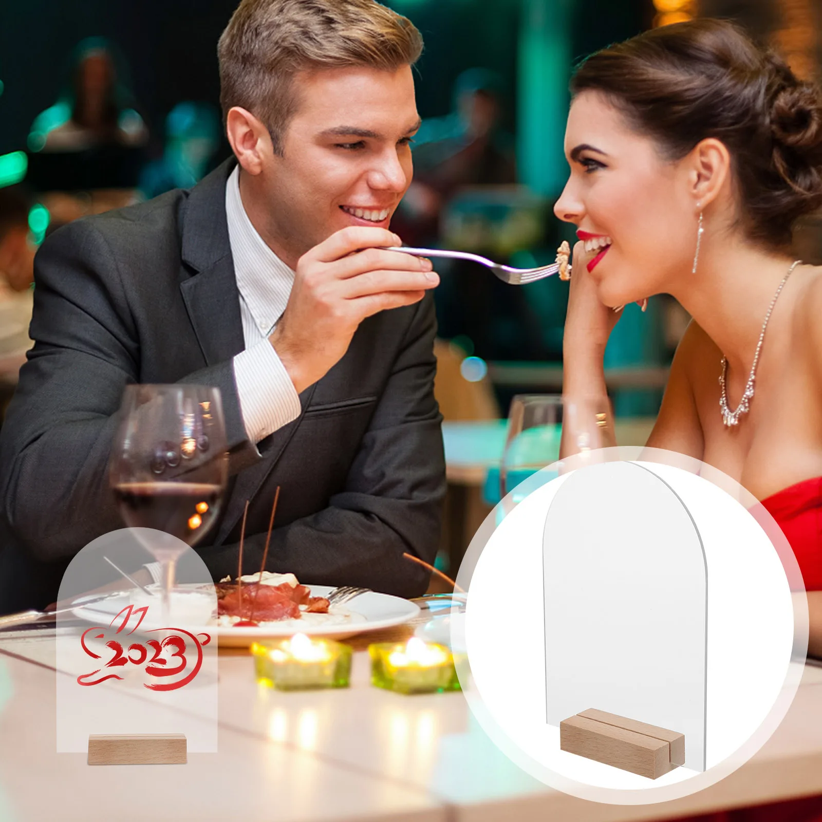 

4 Pcs Dinner Table Card Decoration Sign Hexagon Display Stand Dual-sided Decorative Signs Blank Party for Events