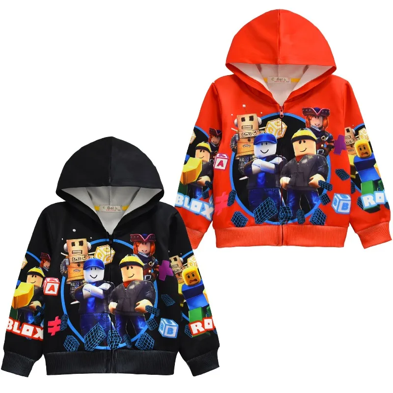 

Roblox Children Clothing Zip Hoodie Digital Anime Hooded Sweatshirt Jacket Kids Coat Birthday Gift