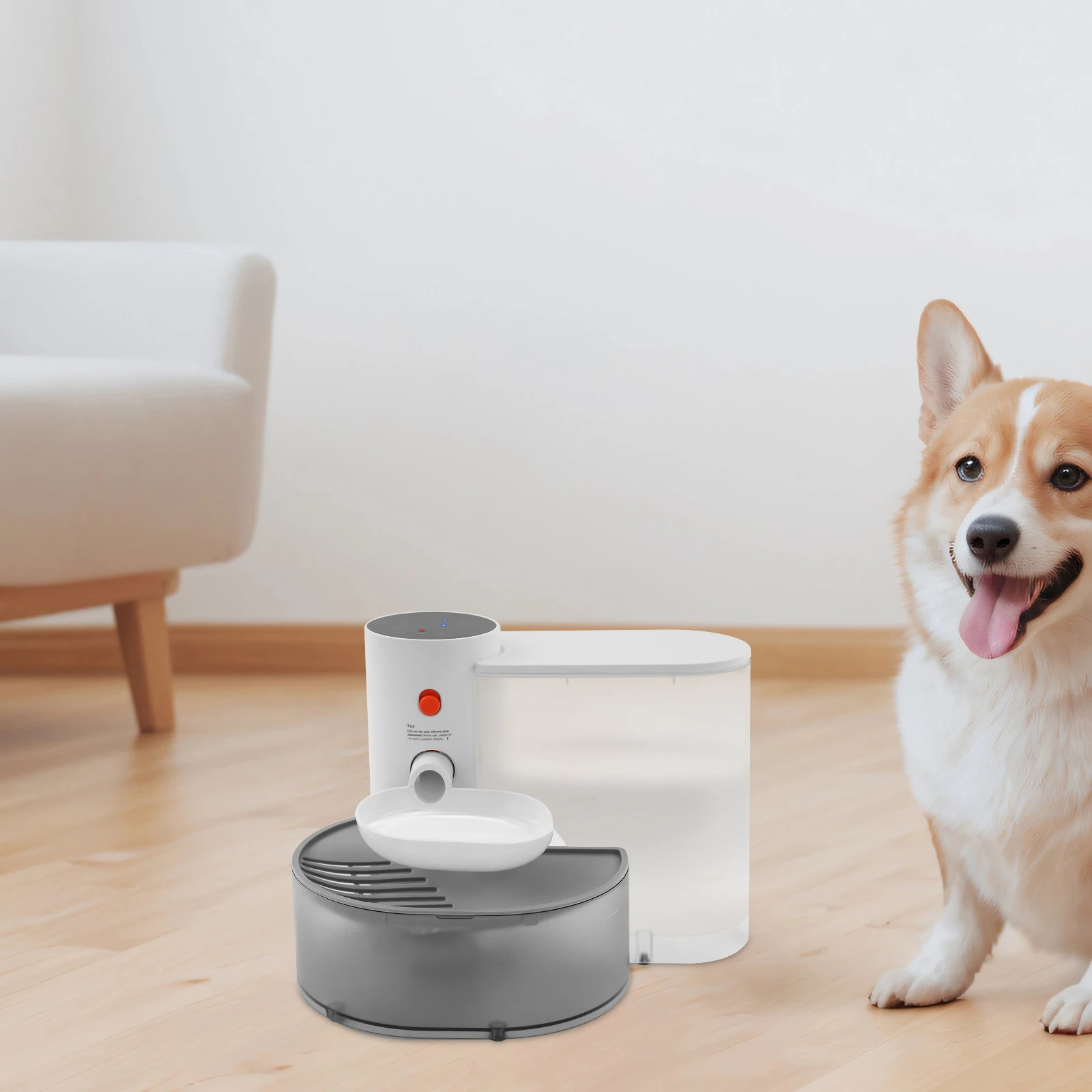 Distributeur d'eau pour animaux de compagnie distributeur d'eau pour chien et chat distributeur d'eau pour chat à benne automatique fontaine d'eau pour animaux de compagnie 3L Charge Usb