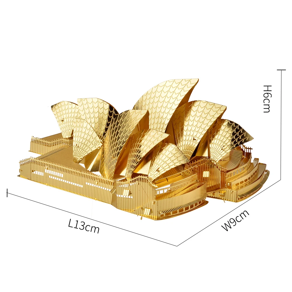 Piececool 3d Metal Puzzles-Sydney Opera House Building Kits DIY Jigsaw Models Brain Teaser for Adult