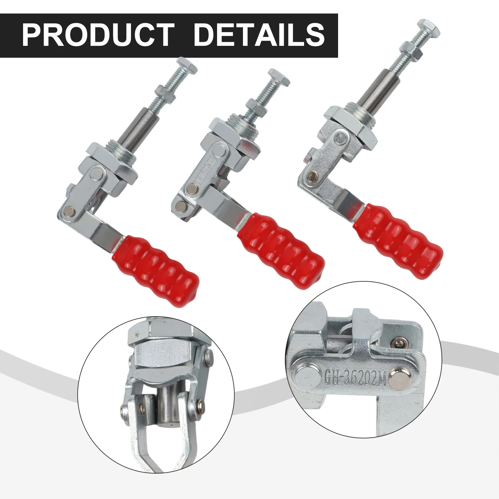 3 Packs GH-36202M Toggle/ Clamp 200lb Capacity Push Pull Action For Woodworking Welding Red Silver