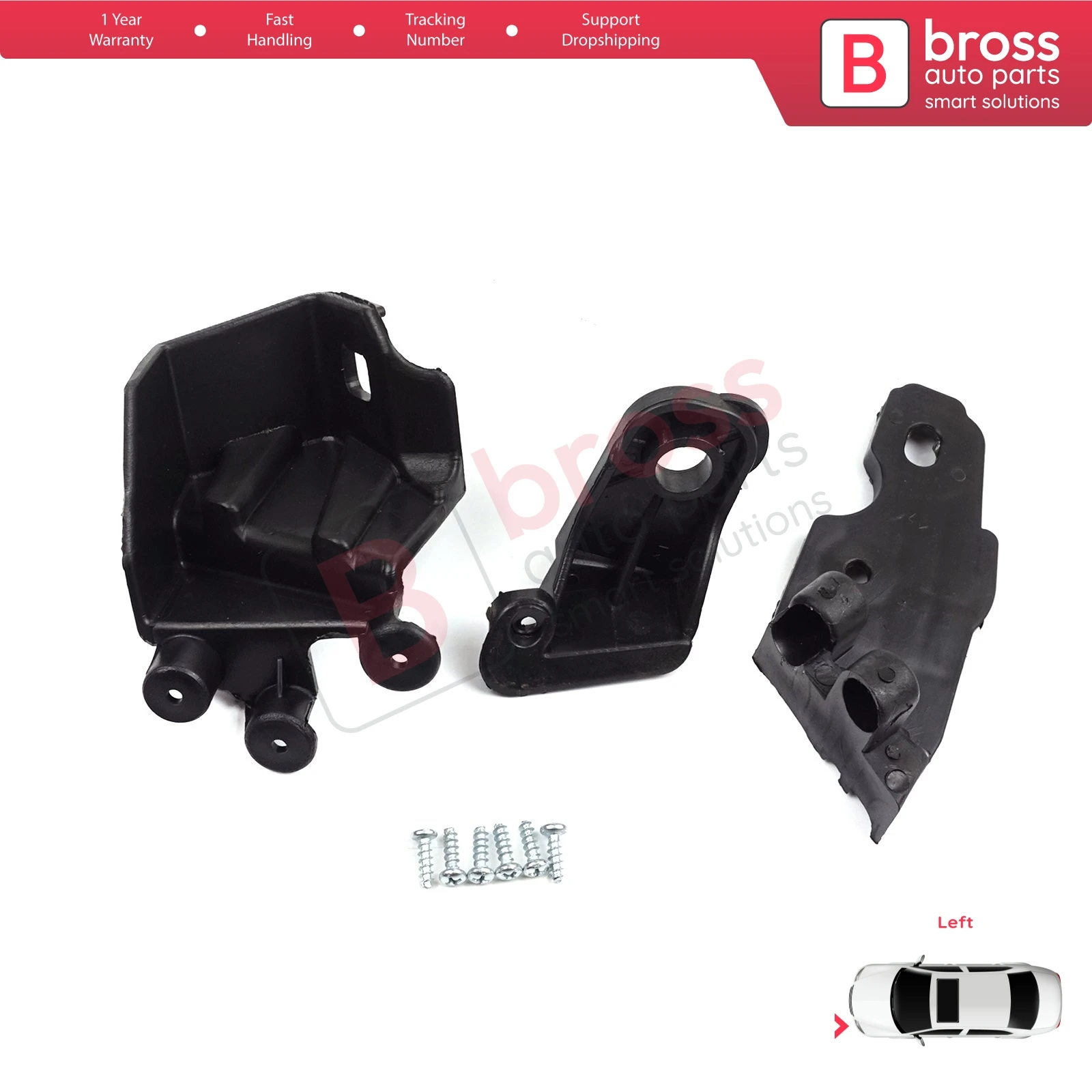 

BHL550 Headlight Headlamp Housing Repair Mount Holder Bracket Tab Clips Left for Fiat Doblo MK2 263 Facelift 2015-2022 51974244