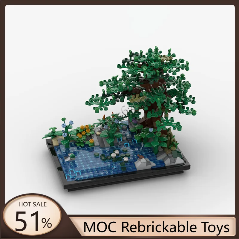 

804 MOC Summer lakeside Tree Building Models DIY Customized Puzzle Technology Creative Assembly Children's Toys Christmas Gifts
