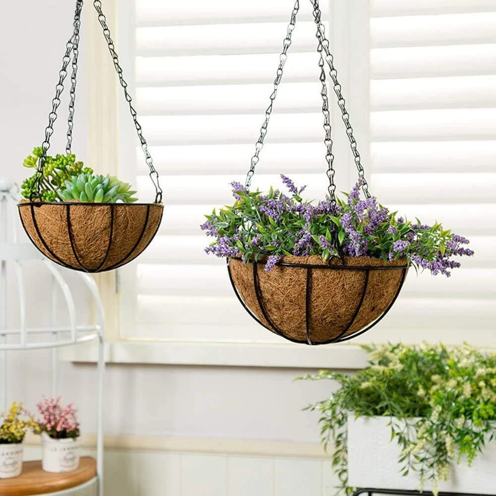 4/2Pcs Hanging Baskets Chains with Hooks 18 Inch Flower Plant Pot Replacement Chain Hanger for Bird Feeders Lanterns Ornaments