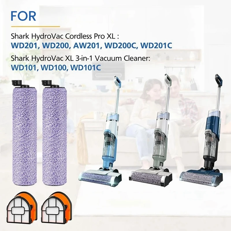 For Shark WDB1F2 WD201 WD201C WD100 For Hydrovac XL 3-In-1 Vacuum Cleaner Roller Brush Filter Accessories