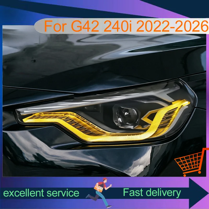 Auto Car Headlights For BMW 2 Series G42 420i 2022-2026 Upgrade Style Full LED Lamps Front Lamp DRL Automotive Tools Accessories