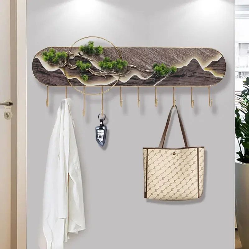 Wall Coat Rack Clothes Organizer Minimalist Creative Chinese Style Coat Rack Dress Hanger Percheros Para Ropa Furniture Home