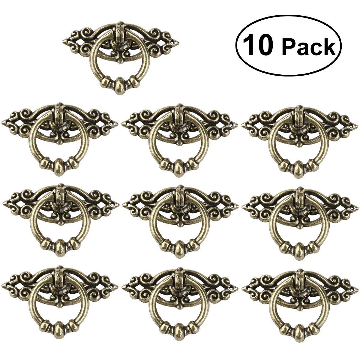 

10pcs Zinc Alloy Pull Handles Brass Vintage Door Knob Cupboard Kitchen Cabinet Drawer Wardrobe Hardware 2 5x0 9 Inch