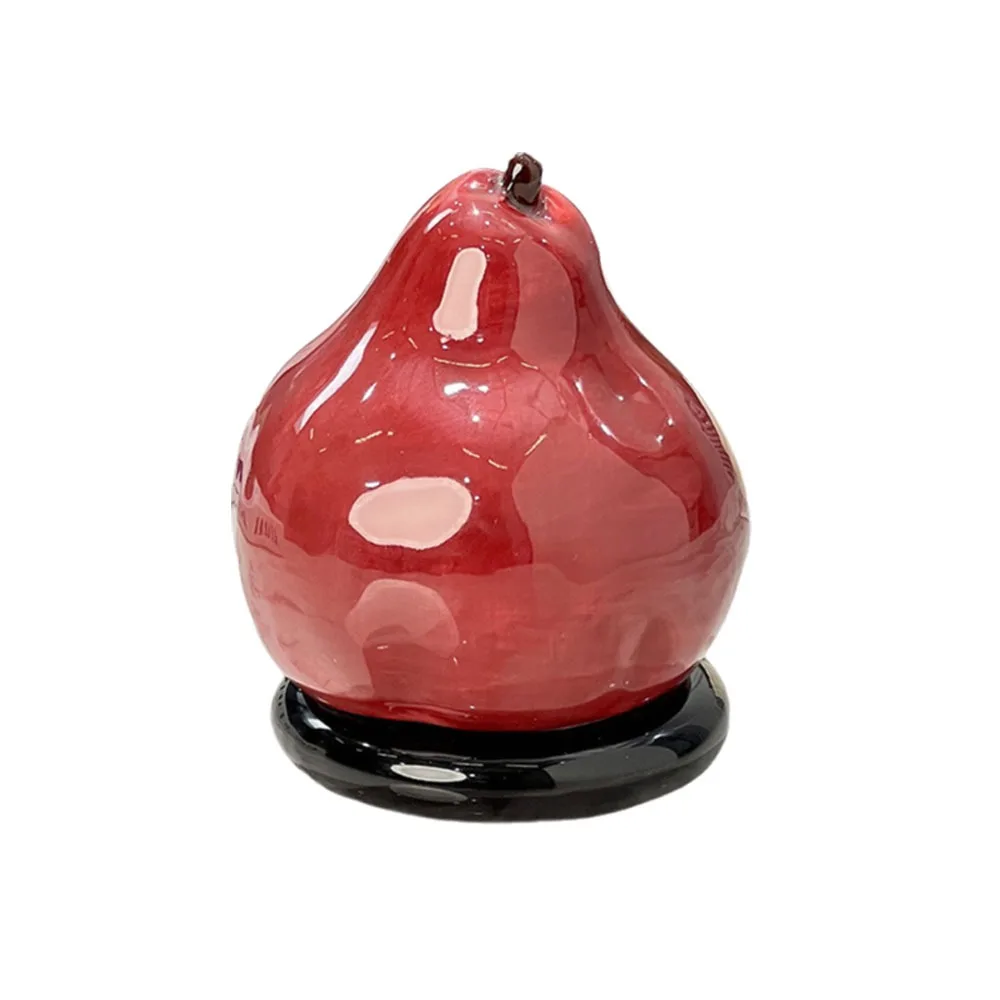 

Ceramic Fruit Theme Toothpick Box Pear Shape Dustproof Fruit Toothpick Dispenser Decorative Cute Dental Floss Storage Box