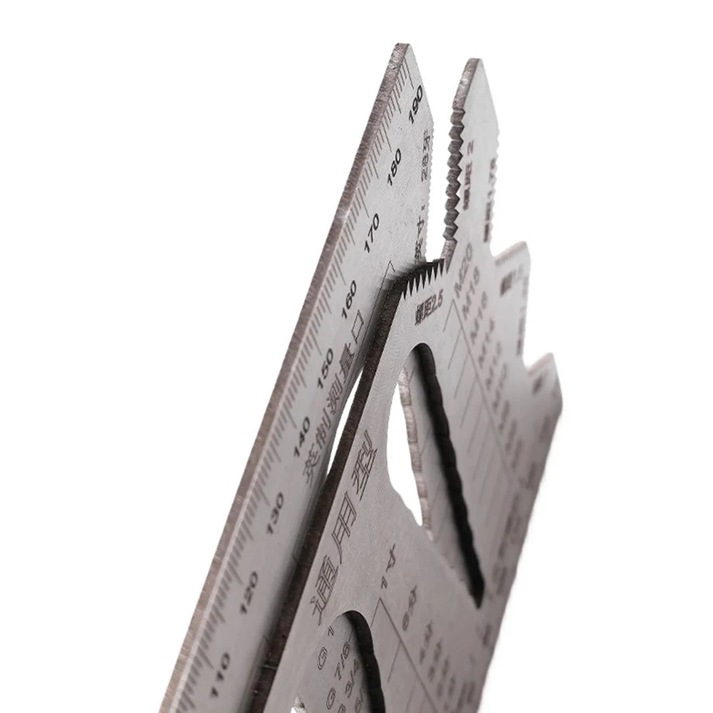 Workshop Gray Double Sided Screw Gauge Stainless Steel Gauge Multi-Function Measurement Rust-Resistant Material