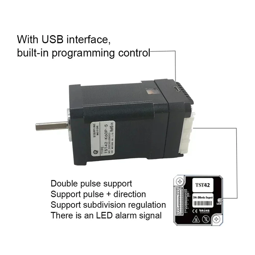 Nema17 42mm Closed Loop Stepper Motor Drive All-in-one Hybrid Servo With Encoder Integrated  0.4Nm 0.6Nm 24VDC~48VDC 3000rpm