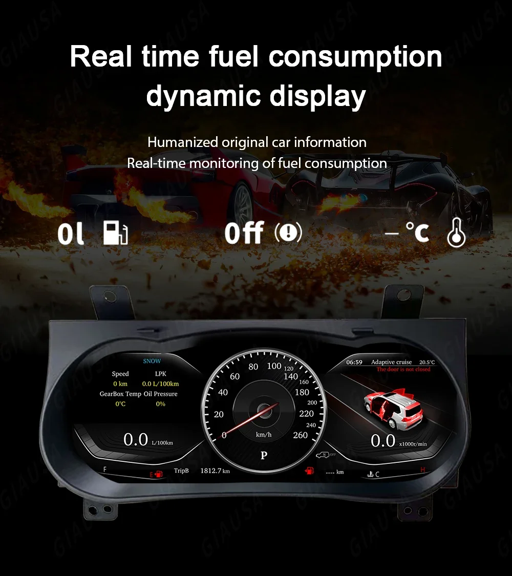 For Toyota Hilux Fortuner 2016 2017 2018 2019 2020 2021 -2024 Car Lcd Digital Cluster Instrument Panel Dashboard Linux System