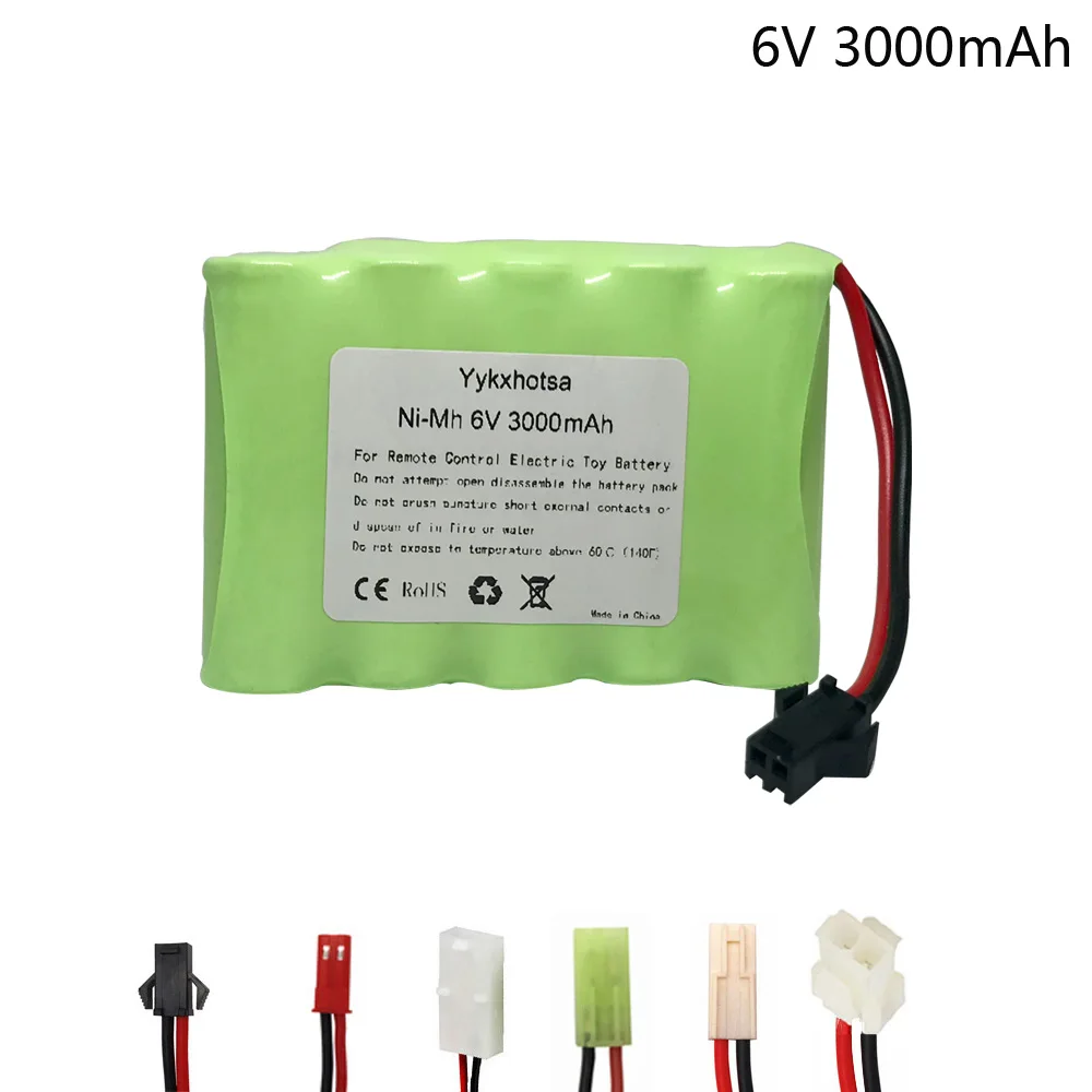 6V 3000mah NI-MH Battery for RC electric toys car truck boat high capacity nimh battery 6 v 3000 mah SM/JST/TAMIYA/EL-2P PLUG