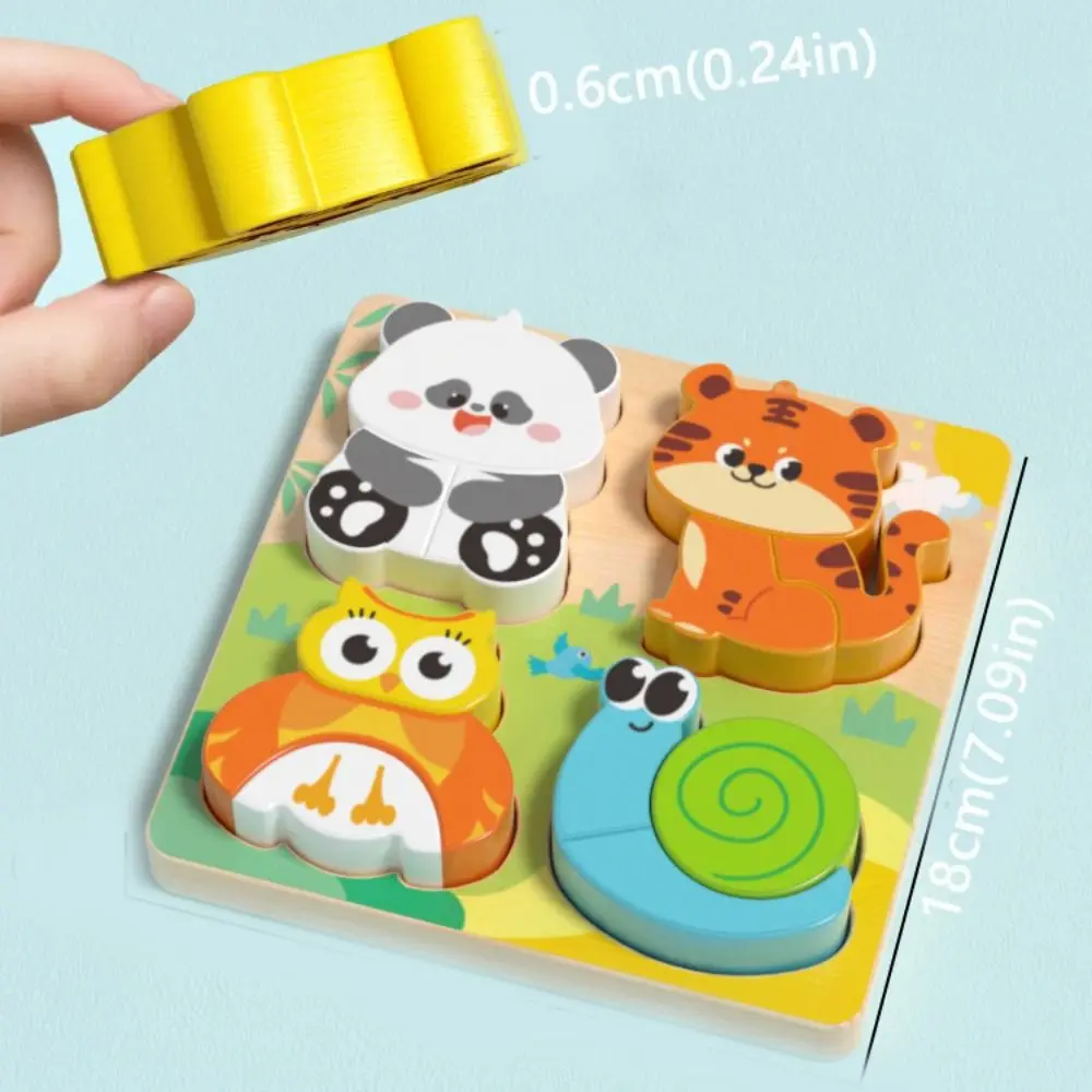 Puzzles d'animaux 3D 4 en 1, jouets, personnages cognitifs, blocs à changement de visage en bois, pensée logique, jeu de correspondance de formes portables