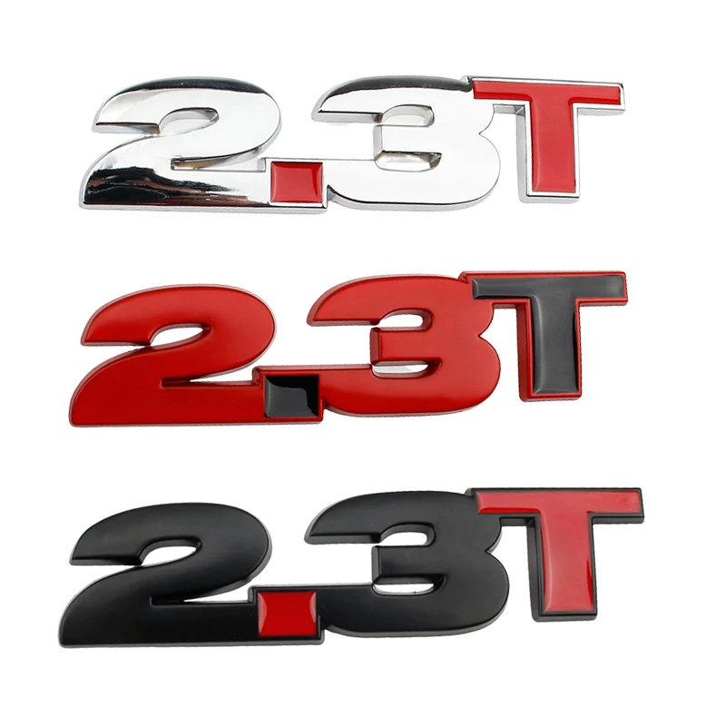 

Car 3D Metal 2.3T Logo Displacement Decal Sticker For Ford Mustang GT Shelby 2.3T Car Trunk Body Badge Emblem Styling Stickers