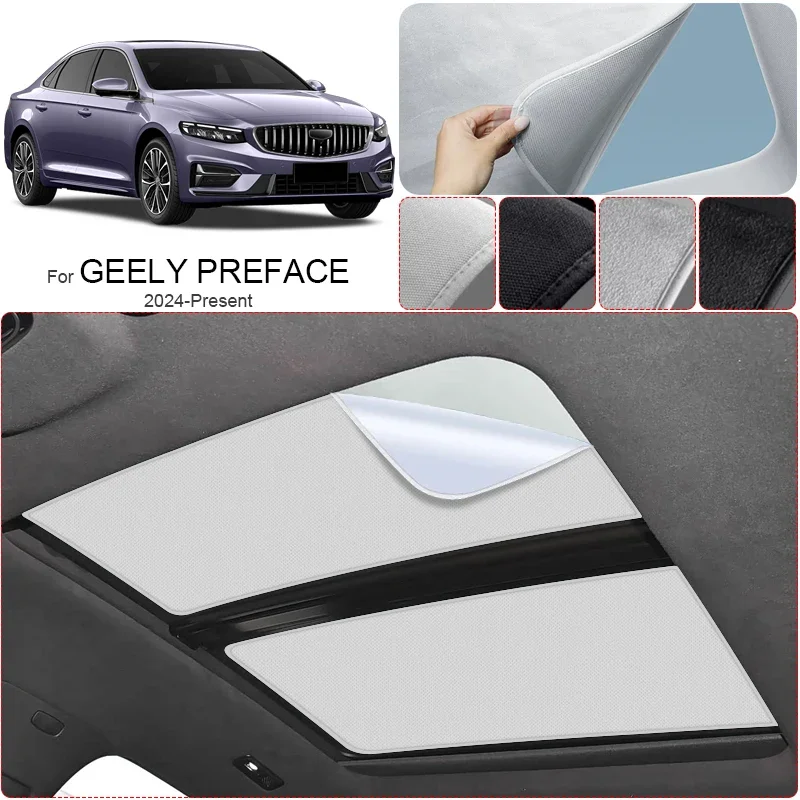 

Автомобильный солнцезащитный козырек из замшевой ткани с защитой от УФ-излучения и электростатической адсорбцией для люка, теплоизоляция, для GEELY PREFACE 2024-наст. время