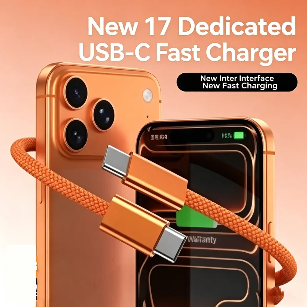 USB C to Type C Fast Charging PD 100W Mobile Phone Date Cable For phone17 16 Android Samsung Huawei Type C Braided Charger Cable