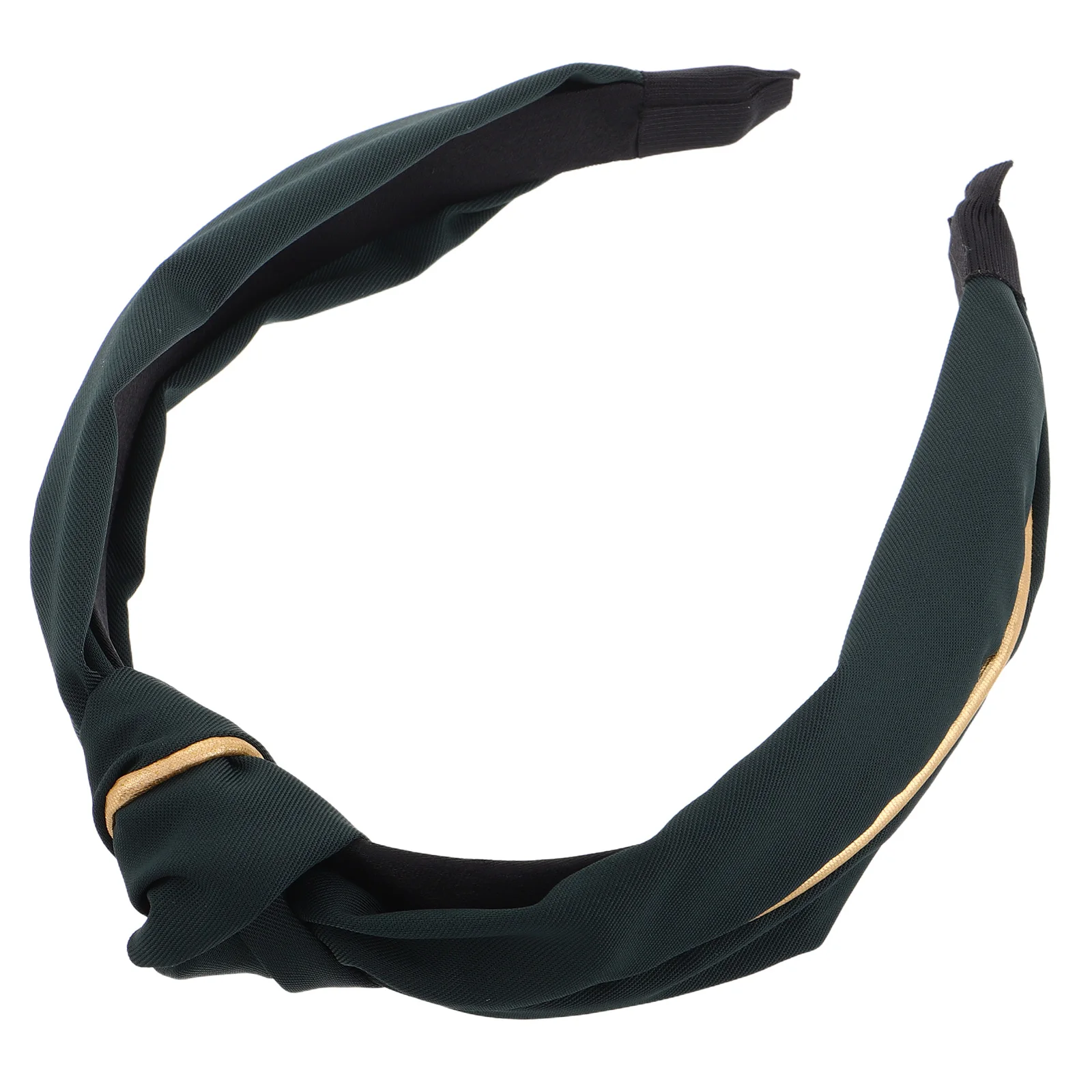 

Gold Trimmed Color Block Wide Headbands Women Knot Fabric Bands Soft Non-Slip Comfortable Elegant Bridal Formal