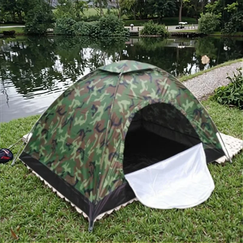 

2025 Lightweight Single-Layer Square Family Tent Large Space Oxford Fabric Camouflage Design For Outdoor Camping Hiking Backpack