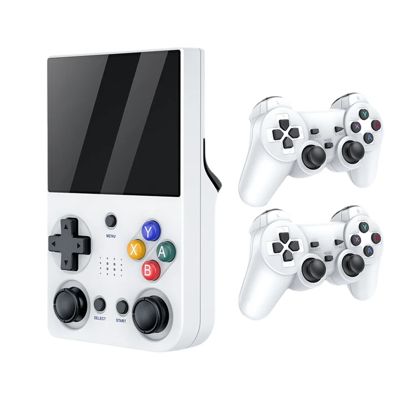 

M21 Handheld Game Console + 2 Game Controllers Linux Emelec 4.3 Supports 30 Emulators 3.5-inch Screen 3D Rocker 3000mAh Battery