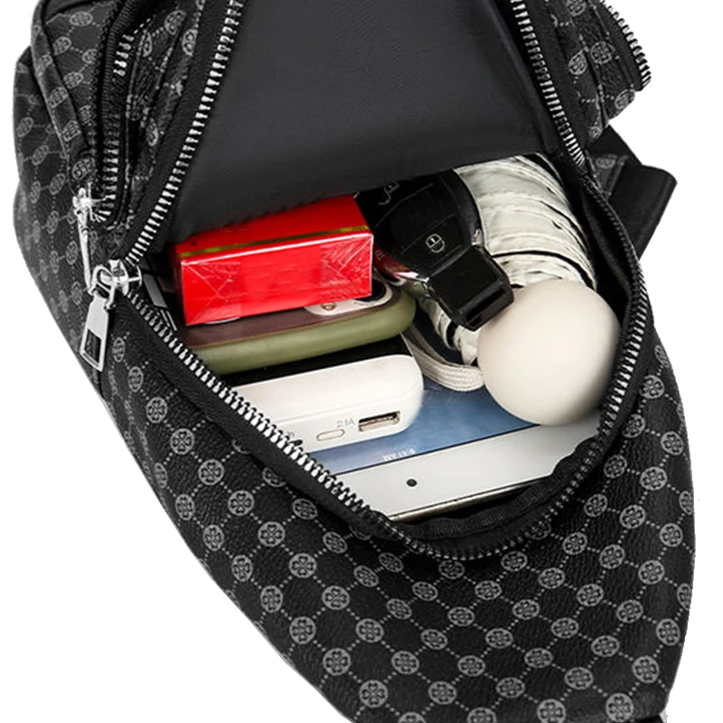 Bolso de pecho funcional de estilo neutro para mujeres y hombres con diseño de puntos de retales, adecuado para bolsos de un solo hombro de negocios