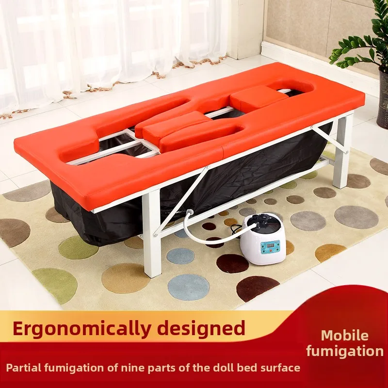 Stainless Steel Fumigation Physiotherapy Bed with Cervical Steam Function for Home Beauty Salon
