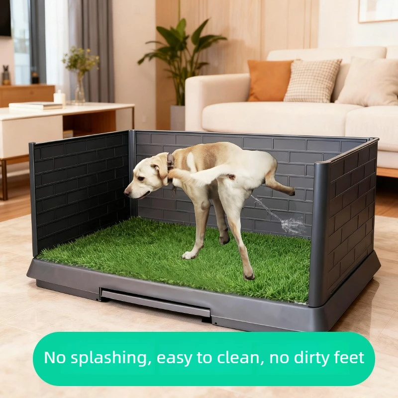 Simulated Lawn Dog Toilet Large Training Tray Enclosure Dog Toilet Sided Baffle Fake Grass Indoor Dogs Urine Pad Mat Supplies