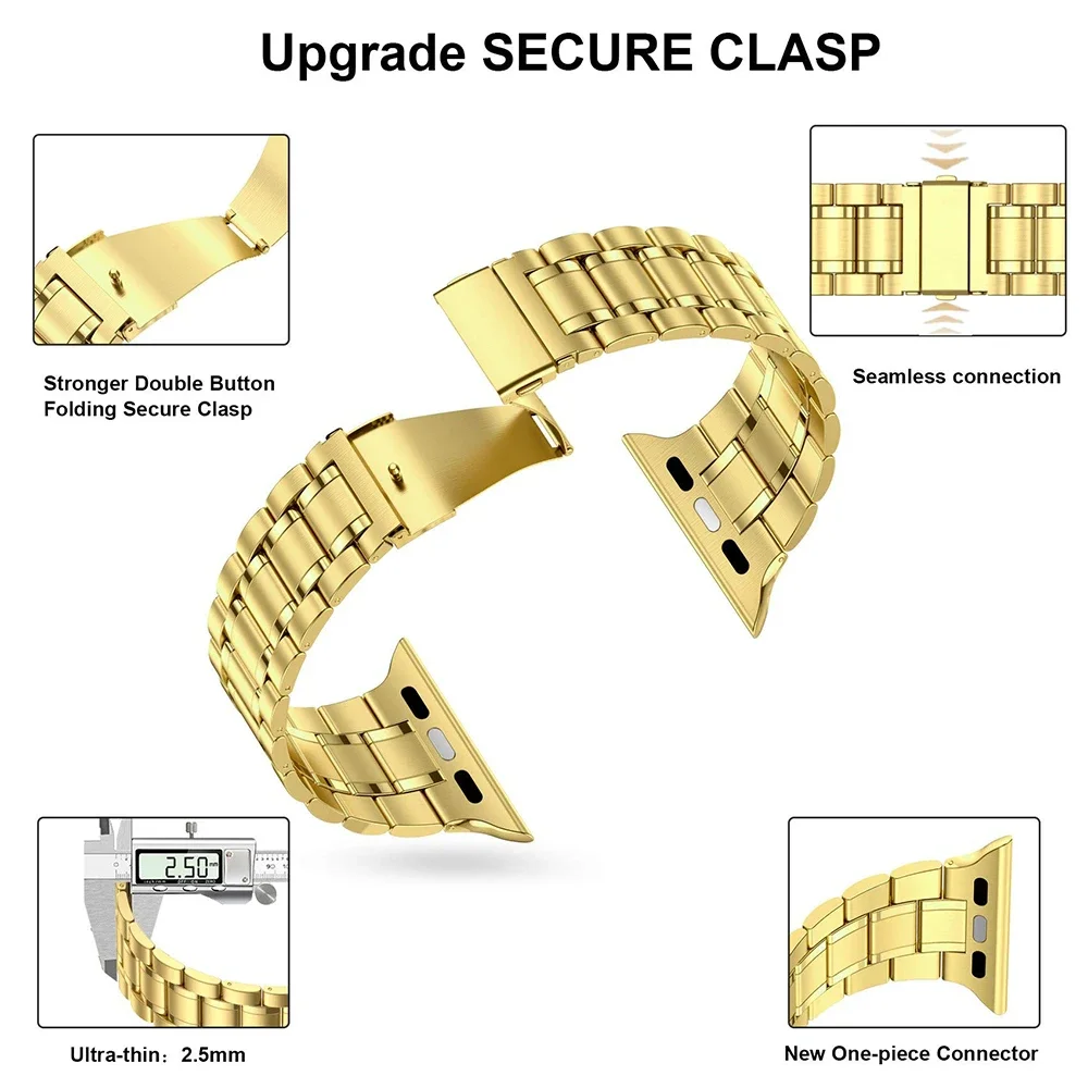 2 في 1 حزام لساعة أبل 10 46 مللي متر سوار الأعمال حزام معدني ل Iwatch 10 9 الترا 49 مللي متر 44/45 مللي متر الفولاذ المقاوم للصدأ كوريا #2