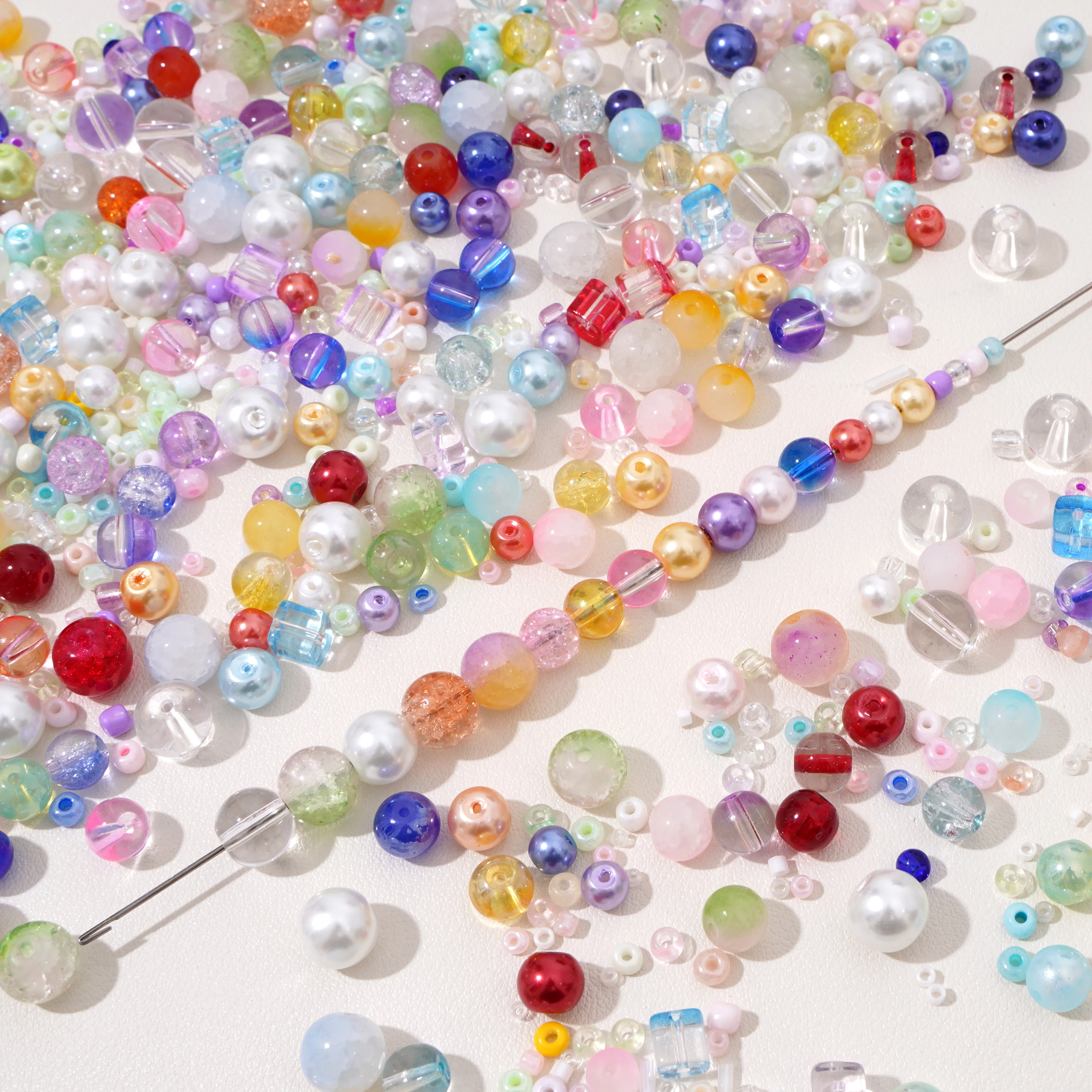 2-10mm 30g Mixed beading Y2K Glass Beads Loose Candy beads for DIY Necklace Bracelet keychain Making Supplies Craft Accessories