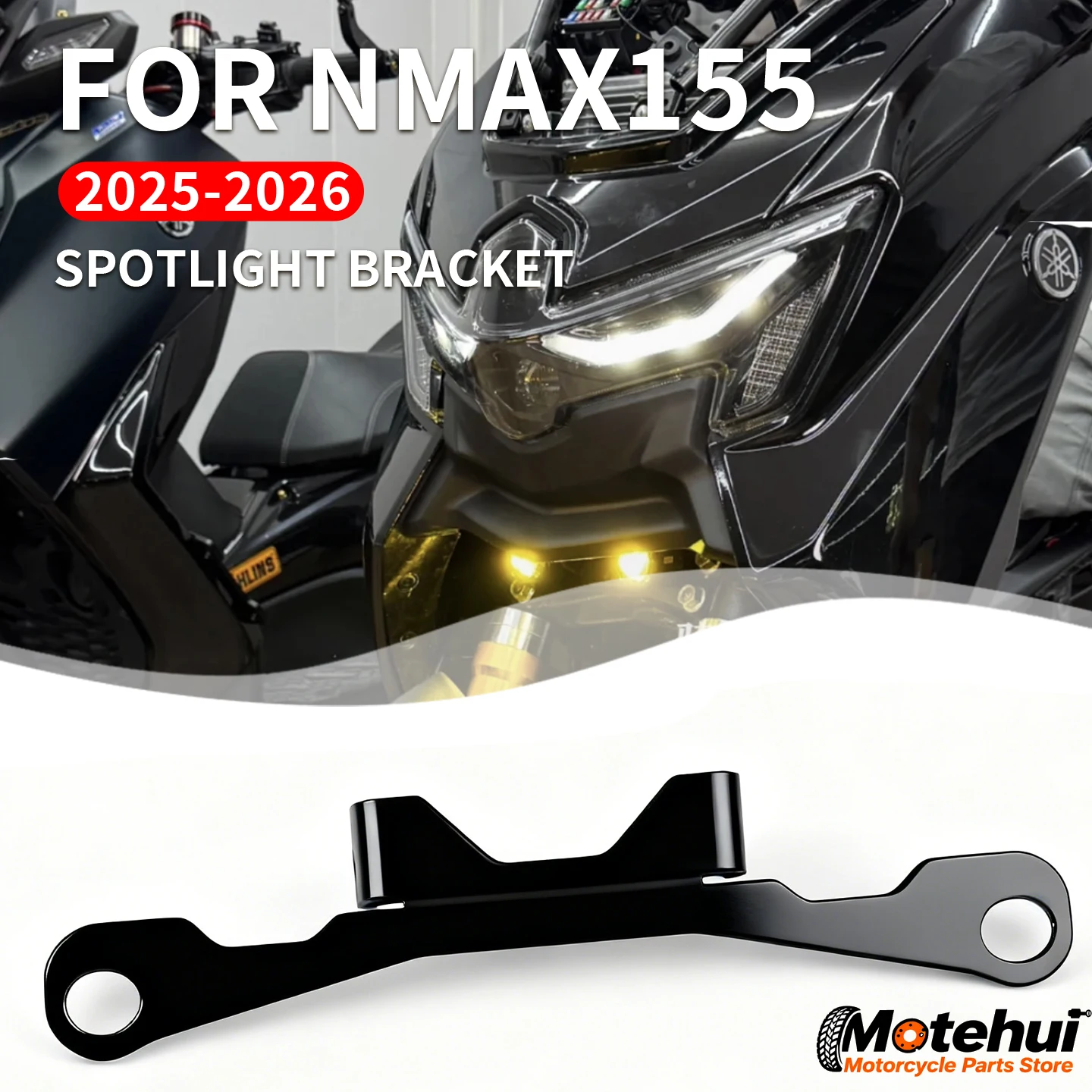 

For Yamaha Nmax155 2025 2026Motorcycle Accessories Hidden Spotlight Bracket Fog Lamp Fixing Support NMAX155