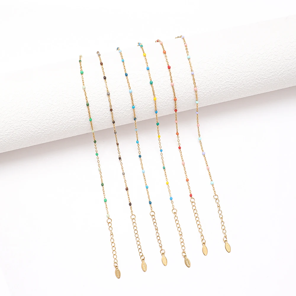 ZMZY Frische Farbe Dünne Link Kette Neue Kollokation Mode Edelstahl Armbänder Für Frauen Glück Schmuck Geschenke – Detail 5