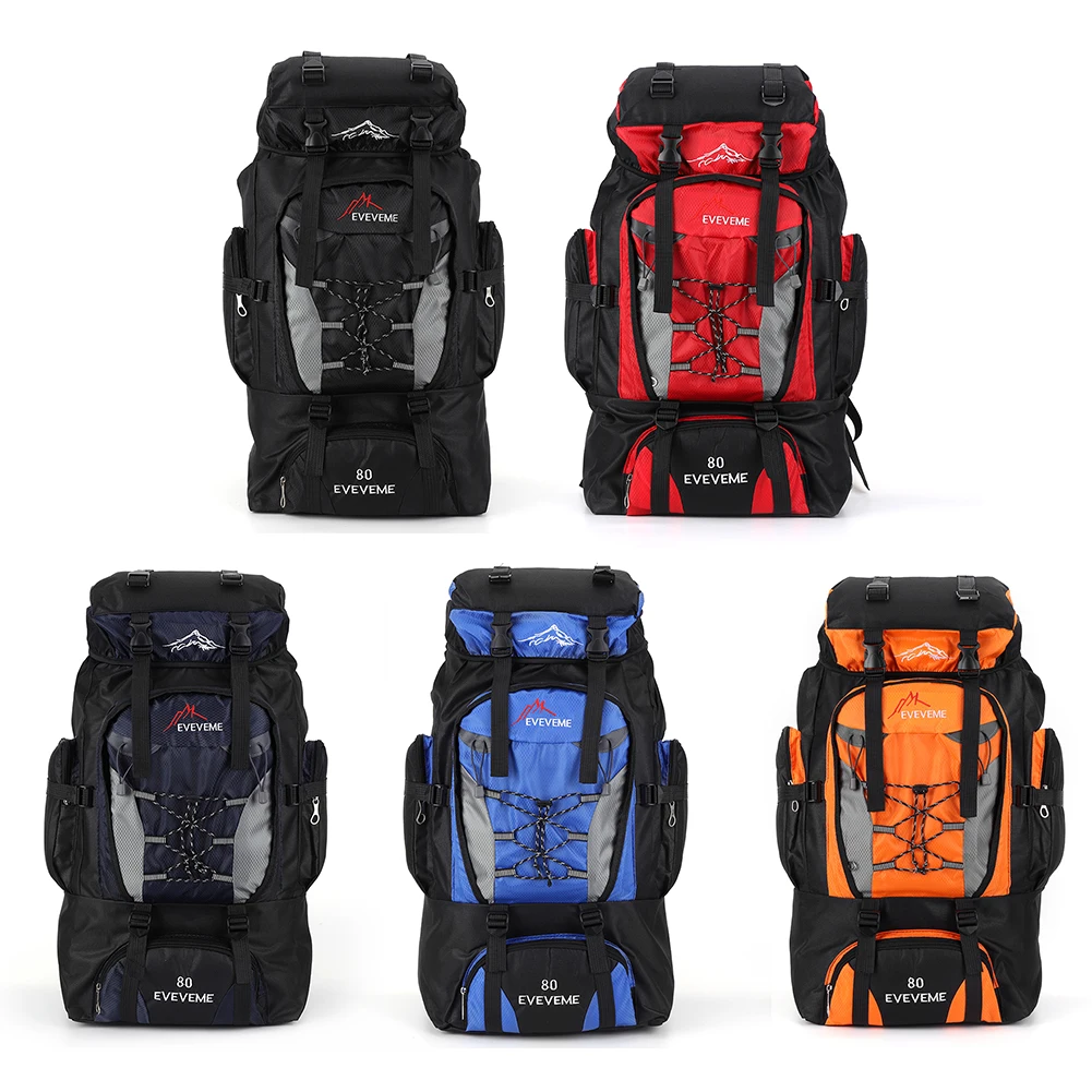 

80L Mountaineering Backpack Large Capacity Trekking Backpack Adjustable Strap Mountain Climbing Rucksack for Outdoor Sports