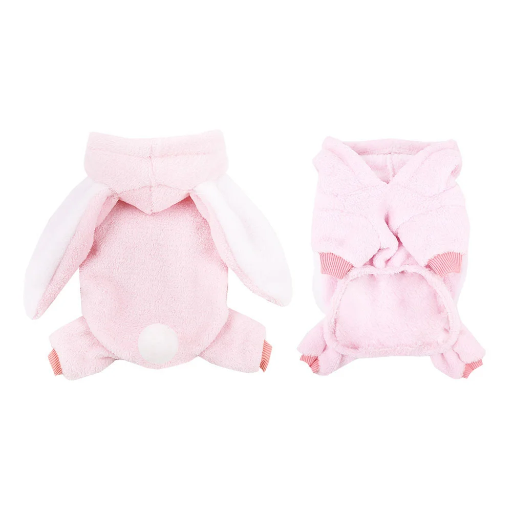 

Coral Fleece Warm Pet Costume Adorable Rabbit Ear Cosplay Clothes for Cat Dog (Size XS) pet clothes dog clothes