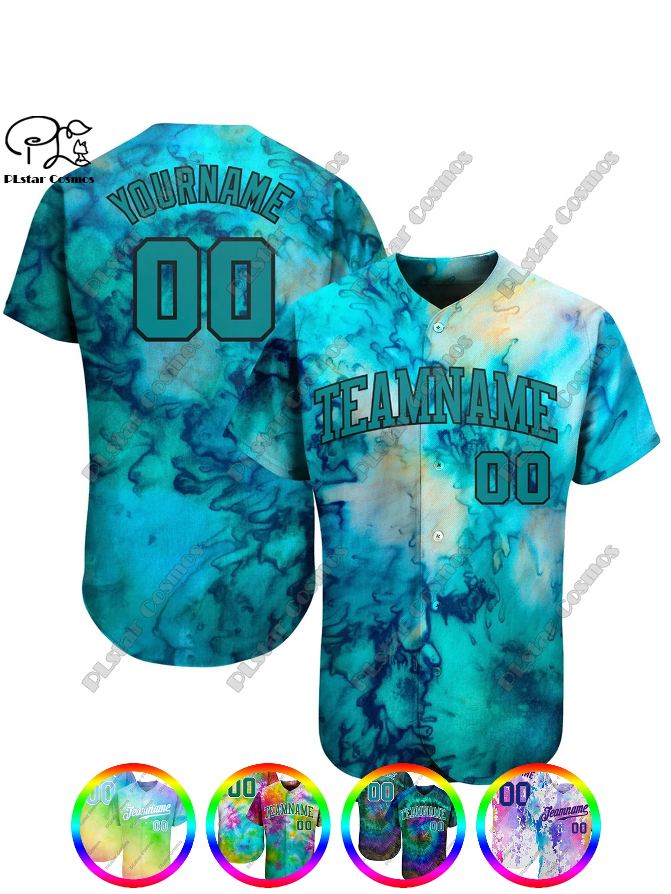 PLstar Cosmos baseball jerseys are customizable with 3D printed name graffiti designs feature a hip-hop style short-sleeved -2